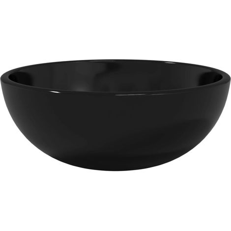 Lavabo vasque à poser Luxueux, Verre trempé Bac à laver, 30x12 cm Noir OIB7887E (1/5)