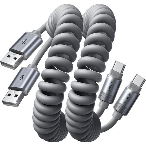Câble USB-C Enroulé, 2 Pack pour Android Auto (1/5)