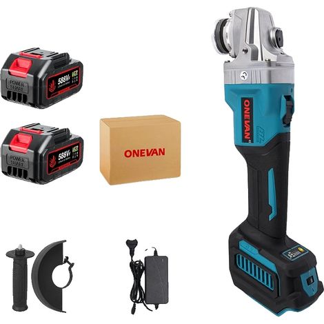 Meuleuse d'angle, moteur sans balais, contrôle de vitesse variable, 2 Batterie Prise EU (1/2)