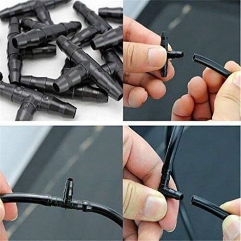 100 Stück T-Stück-Verbinder für Tropfbewässerung, T-Stück für Tropfbewässerung, 1/4" Universal-T-Fitting (1/4)