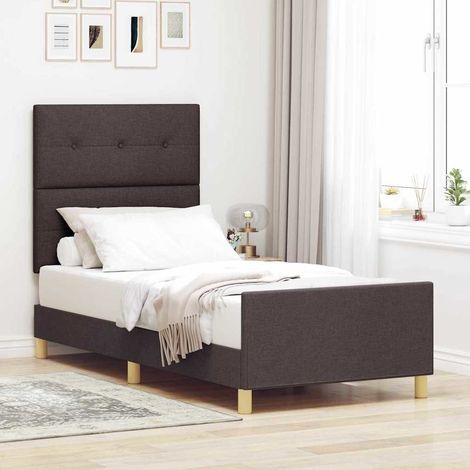 vidaXL Bettgestell mit Kopfteil Dunkelbraun 80 x 200 cm Stoff (1/5)
