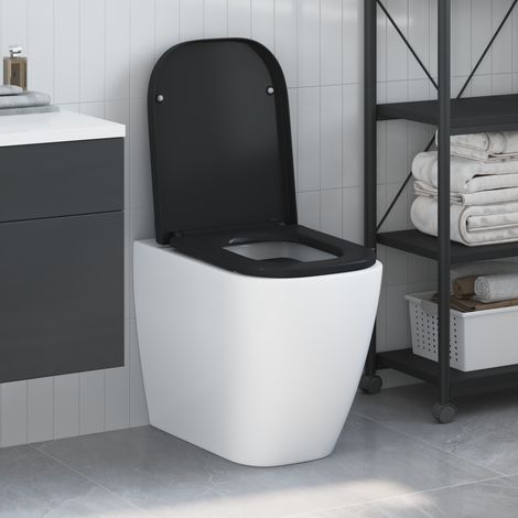 Toilettensitz Quick Release Absenkautomatik Duroplast Schwarz vidaXL908844 (1/5)
