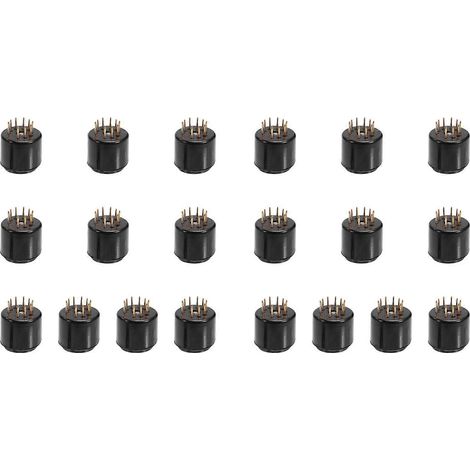Lot de 20 supports de test à 9 broches pour tubes électroniques 6DJ812AX7ECC8312AU7ECC82EF866922 et 5670 (noir) (1/5)