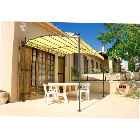 Werka Pro – Toile pour tonnelle crème 3 x 2,5m – Polyester 180g/m² – Protection élégante pour pergolas en fer forgé