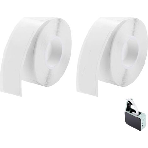 Packung mit 2 Rollen P15-Selbstklebeetiketten, 12 mm x 40 mm, kompatibel mit P15-Etikettendruckern, geeignet für Zuhause, Büro, Schule, Lagerorganisation, weiß, 160 (1/4)