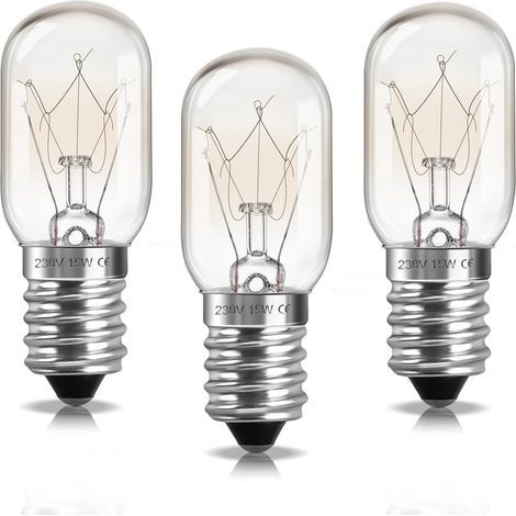 3er-Pack E14 dimmbare, hitzebeständige Glühbirnen (300 Grad) für Kühlschrank/Salzlampe (1/5)
