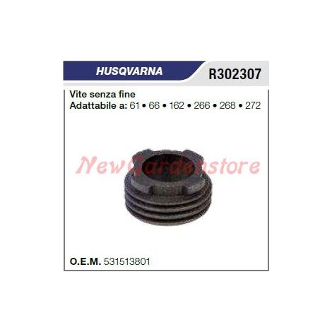 Vite senza fine pompa olio HUSQVARNA motosega 61 66 162 266 268 272 R302307 531513801