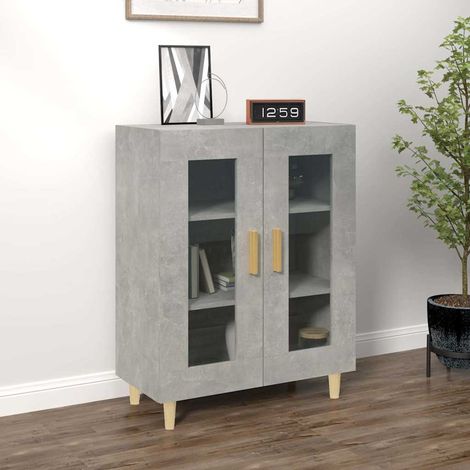 Buffet - Armoire de rangement Enfilade Gris béton 69,5x34x90 cm Bois d'ingénierie BV374672 - BonneVie (1/5)