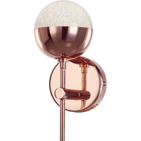 Visconte Corona Wall Light 1 Arm with Sparkle Ball Shade - Copper