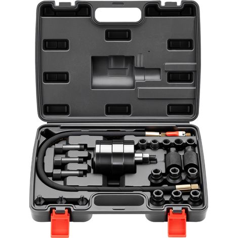 Wiltec – Coffret extracteurs d’injecteur diesel 21 pièces – Système de vibration pneumatique – Adaptateurs universels pour 99 % des injecteurs – Boîte de rangement