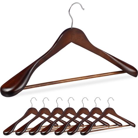 Perchas para trajes con soporte ancho para hombros, juego de 8 (1/5)