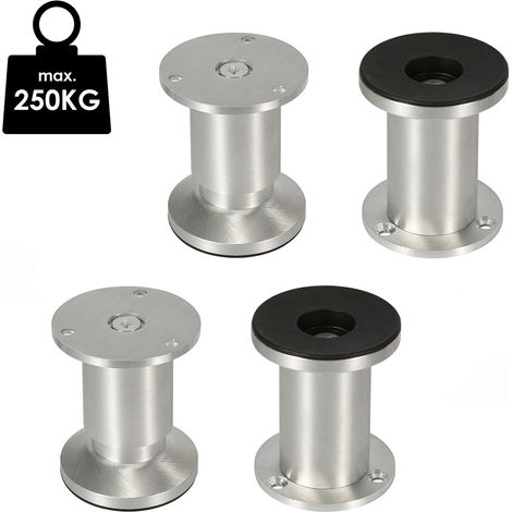 Randaco 4X 12CM aleación de aluminio patas de los muebles Sofá pierna de soporte ajustable armario pierna Armario pierna Sofá pierna pierna cama (1/5)