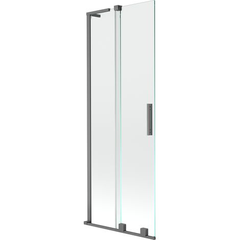 Mexen Velar L Badewannenabtrennung 2-flügelig verschiebbar 70 x 150 cm, transparent, Gun Metal - 896-070-003-01-95 (1/5)