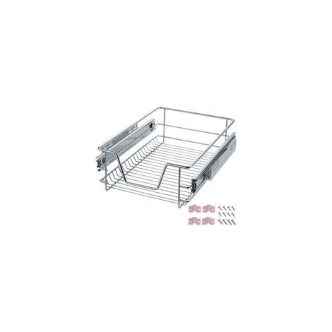 Tiroir de rangement télescopique 40 cm – Lot de 1 unité, glissière fluide en acier galvanisé, montage facile sans outil (1/4)