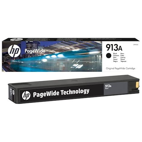 HP 913A Cartouche d'encre noire PageWide authentique (L0R95AE) pour HP PageWide 377/452/477 (1/5)