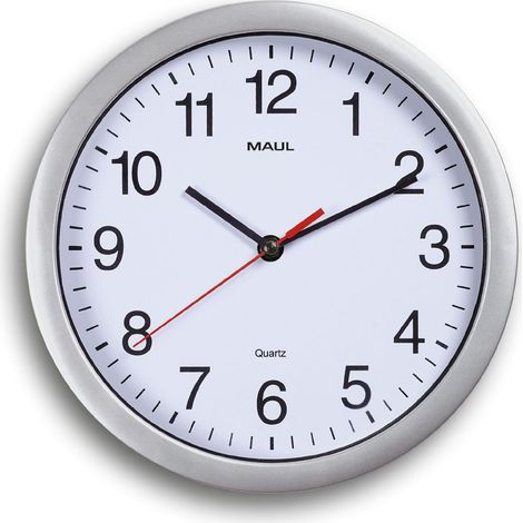 Horloge Murale 25 cm, Horloge à Quartz Élégante, Horloge Classique pour Le Bureau, l'Atelier et à la Maison, Bonne Lisibilité, Argenté (1/5)