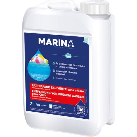 Anti-calcaire pour piscine – Action choc sans chlore – Effet rapide contre algues – 3 L – Marina