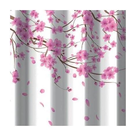 TENDA PER DOCCIA 2 LATI IN TESSUTO CM. 180 X 200 Mod. Sakura Rosa