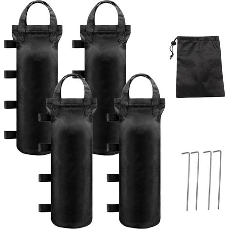 Lot de 4 sacs de sable pour tonnelle, sacs de sable pour tonnelle, sacs de sable Oxford 800D pour lestage avec clou fixe, lestage pour pavillon, tente, jardin, sac de sable (1/5)