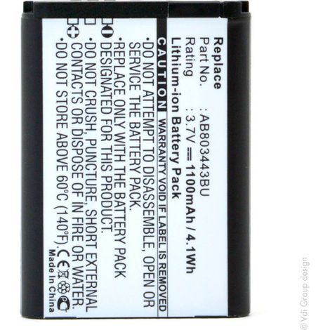 NX - Batterie téléphone, smartphone, GSM pour Samsung 3.7V 1100mAh - AB803443BU