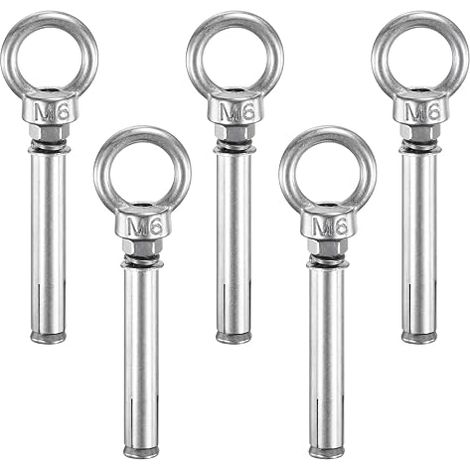 5-Pack Concrete Anchors Eye Pitons M6x70mm Eye Pitons (1/5)