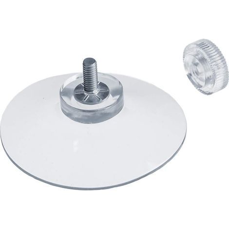 x 50 mm diameter suction cups with M4x10 mm thread and knurled nuts, transparent - Made in Germany (1/5)