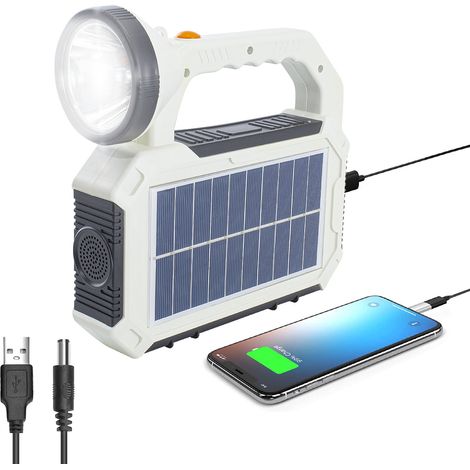 Lampada Portatile Luce d'Emergenza con Pannello Solare Multifunzione