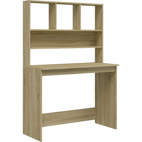 Maison Exclusive - Schreibtisch mit Regal Sonoma-Eiche 102x45x148