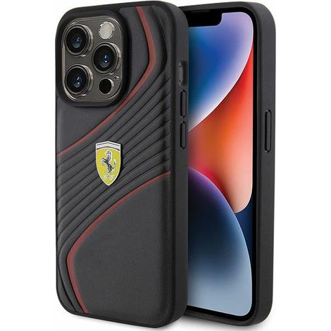 Ferrari FEHCP15LPTWK iPhone 15 Pro 6,1" schwarze/schwarze Hartschalen-Schutzhülle mit Twist-Metal-Logo (1/5)