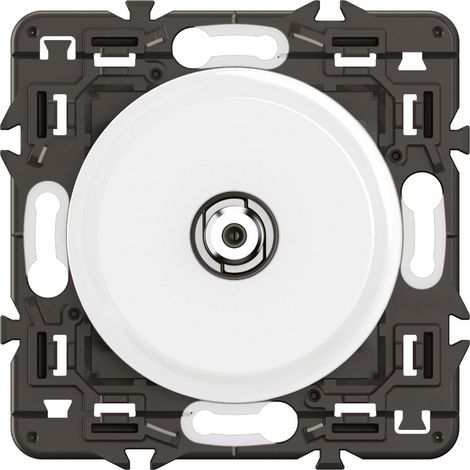 Legrand - Prise TV simple type F à visser Céliane - Enjoliveur Blanc et support (1/2)
