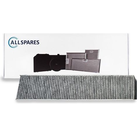 Filtro de carbón AllSpares para campanas extractoras compatibles con Bosch HEZ381700 / Siemens HZ381700 / Neff Z8500X0 y Constructa CA282110 (600x95x55mm)