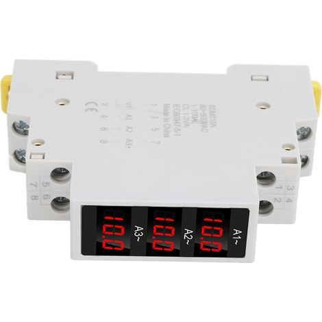 Ampèremètre à Rail DIN triphasé, affichage numérique LED, ampèremètre de haute précision avec capteurs AC80-500V 1-100A (1/5)