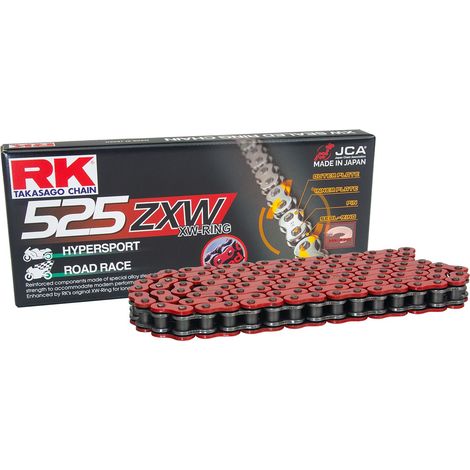 CADENA DE TRANSMISIÓN RK (MOTOCROSS) 520MXZ5-120 ESLABONES (CL) INCLUIDA ROJA (CAPACIDAD: HASTA 500 CCM) (37,8 KN)