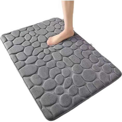 Tapis de bain en mousse à mémoire de forme, absorbant, antidérapant, pour décoration de douche, paillasson, salle de bain et salon, 50 x 80 cm (1/5)