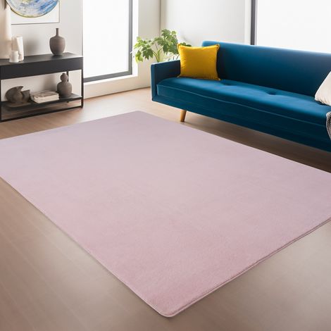 Tapis Plush Joy - 160 cm x 220 cm - Rose - Ultra Doux - Antidérapant - Élégance Moderne (1/5)