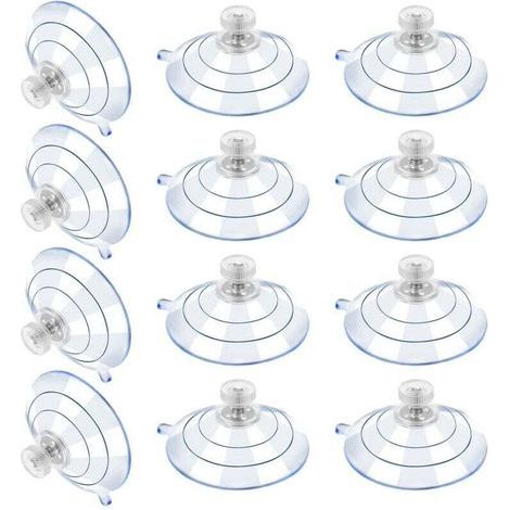12 grandes ventouses, ventouses en plastique, ventouse anti collision transparente, écrou à vis en caoutchouc, ventouse en métal, remplacement en PVC transparent solide avec écrou à vis (60M5 10) (1/5)