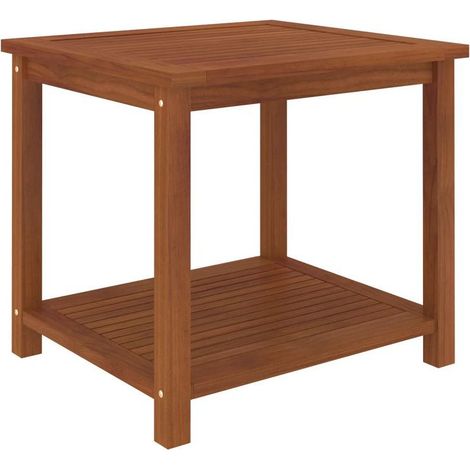 Table d'appoint carrée acacia massif foncé Klover (1/4)