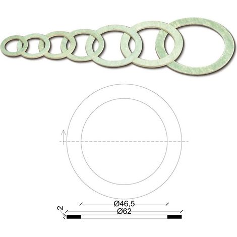 Guarnizione per bocchettoni 1"1/2 esenti amianto spessore mm.2 102200AV11/2