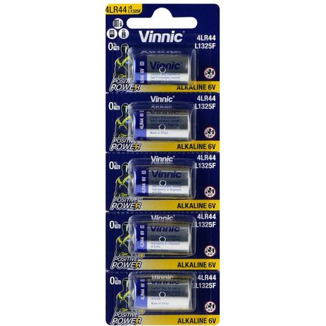 Batterie speciali Vinnic 4LR44, confezione da 5 pezzi, codice 013191