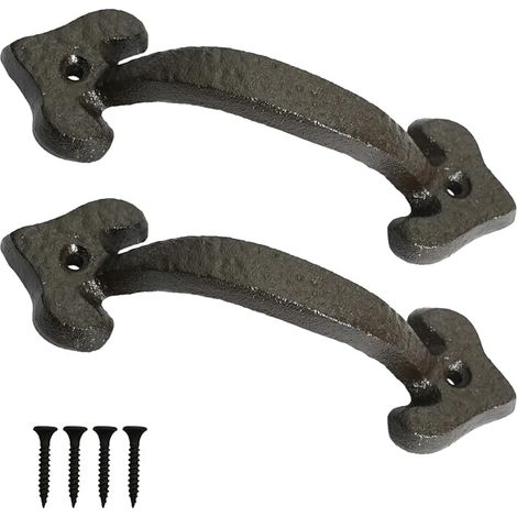 Cast Iron Door Handles Kitchen Cabinets Cupboard Furniture Vintage Style Black (1/5)