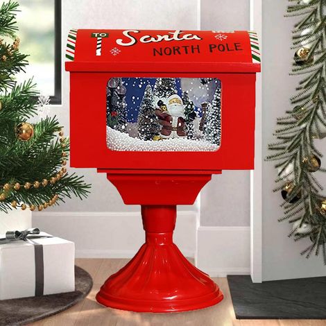 Buca delle Lettere Babbo Natale Luminosa Decorazione Cassetta Postale Natalizia (1/4)