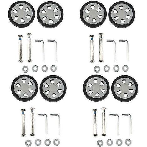 8X Accessoires pour bagages Roues, Rouleaux de bagages d'avion, Roues silencieuses, Réparation de pièces résistantes à l'usure (1/5)