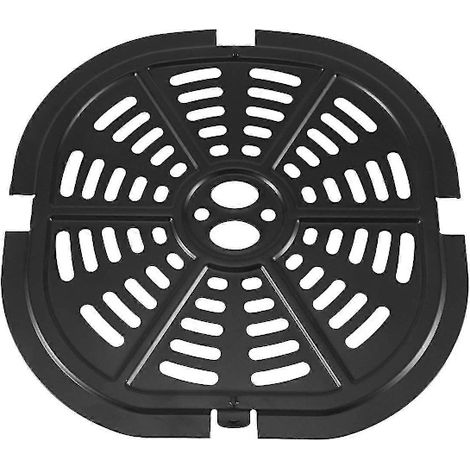 Plaque de cuisson pour friteuse à air, plaque de remplacement antiadhésive en métal pour des aliments croustillants, adaptée aux friteuses à air carrées de 5 litres, noire de 20 cm.