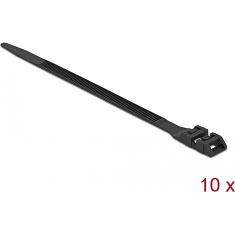 Delock Sujetacables con doble bloqueo LA 1000 x AN 9 mm negro 10 piezas