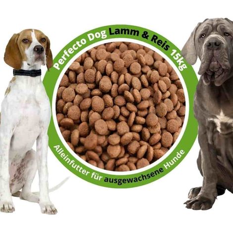 Croquettes pour chien 15 kg Nourriture sèche à l’agneau et riz Formule complète riche en vitamines et minéraux Haute digestibilité Santé dentaire Format économique pour chiens adultes