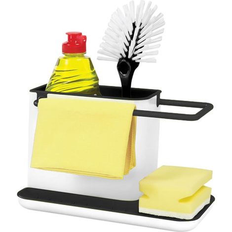 Contenitore da cucina bianco e nero - multifunzionale - 1 pezzo - plastica - 21 x 11 x 13,5 cm (1/5)