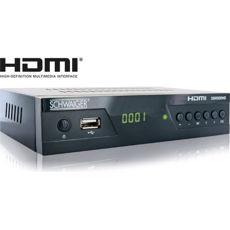 Schwaiger Satelliten-Receiver DSR500HD Full HD (DVB-S2) Free to Air Sat-Receiver