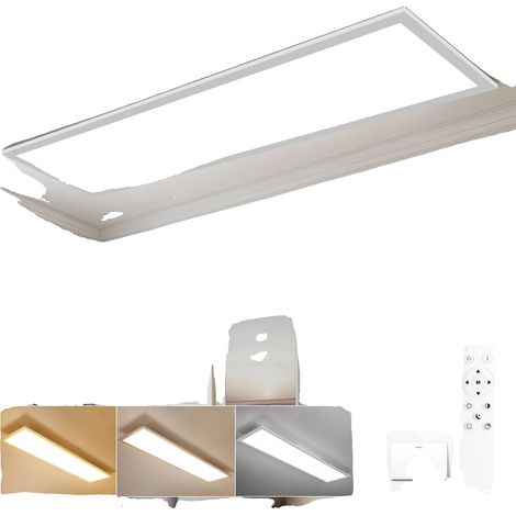Panel de luz de techo, regulable, con mando a distancia, 1 unidad, ajustable, blanco, 31-40 W. (1/2)