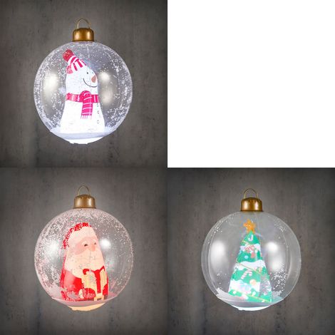 Luca Lightning Deko LED Kugel Weihnachten aufblasbar Ø 60 cm 3-fach sortiert Flammenlose/LED-Kerze
