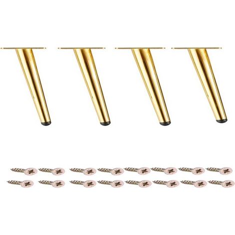 Möbelfüße – 4 Stück – Sofabeine – Eisenkunst – Schrägkegel 20 cm – Gold – Schräge Metall-Schrankbeine – Möbelfüße für Couchtische (1/5)